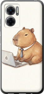 Чехол для Xiaomi Redmi Note 11E Funny Capybara CEO Working (Разноцветный)