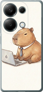 Чехол для Xiaomi Redmi Note 13 Pro 4G Funny Capybara CEO Working (Разноцветный)