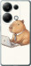 Чехол для Xiaomi Redmi Note 13 Pro 4G Funny Capybara CEO Working (Разноцветный)
