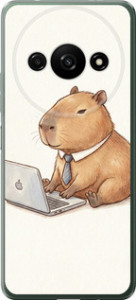 Чехол для Xiaomi Redmi A3 Funny Capybara CEO Working (Разноцветный)