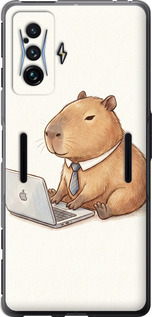 Чехол для Xiaomi Poco F4 GT Funny Capybara CEO Working (Разноцветный)
