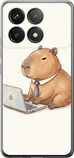 Чохол для Xiaomi Poco F6 Pro Funny Capybara CEO Working (Різнобарвний)
