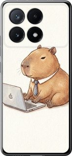 Чехол для Xiaomi Poco X6 PRO Funny Capybara CEO Working (Разноцветный)