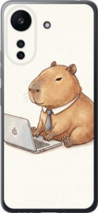Чехол для Xiaomi Poco C65 Funny Capybara CEO Working (Різнокольоровий)