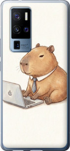 Чехол для Vivo X50 Pro Plus Funny Capybara CEO Working (Разноцветный)
