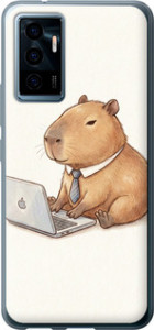 Чехол для Vivo V23e Funny Capybara CEO Working (Разноцветный)