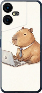 Чехол для Tecno POVA NEO 3 Funny Capybara CEO Working (Разноцветный)