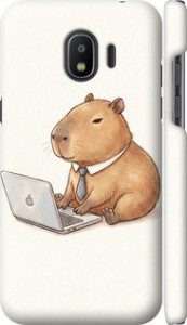 Чехол для Samsung Galaxy J2 2018 Funny Capybara CEO Working (Разноцветный)