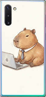 Чехол для Samsung Galaxy Note 10 Funny Capybara CEO Working (Разноцветный)