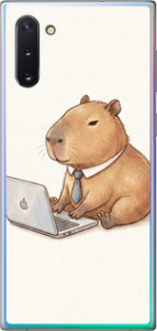 Чехол для Samsung Galaxy Note 10 Funny Capybara CEO Working (Разноцветный)