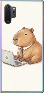 Чехол для Samsung Galaxy Note 10 Plus Funny Capybara CEO Working (Разноцветный)