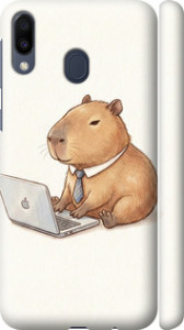 Чехол для Samsung Galaxy M20 Funny Capybara CEO Working (Разноцветный)