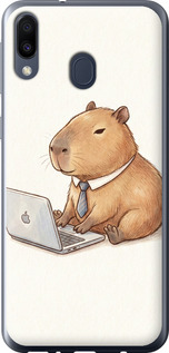 Чехол для Samsung Galaxy M20 Funny Capybara CEO Working (Разноцветный)