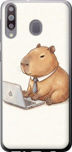 Чехол для Samsung Galaxy M30 Funny Capybara CEO Working (Разноцветный)