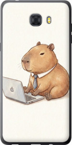 Чохол для Samsung Galaxy C9 Pro Funny Capybara CEO Working (Різнокольоровий)