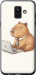 Чехол для Samsung Galaxy A6 2018 Funny Capybara CEO Working (Разноцветный)