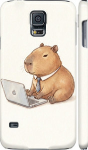 Чохол для Samsung Galaxy S5 Duos SM G900FD Funny Capybara CEO Working (Різнокольоровий)