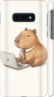 Чехол для Samsung Galaxy S10e Funny Capybara CEO Working (Разноцветный)