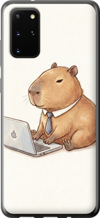 Чехол для Samsung Galaxy S20 Plus Funny Capybara CEO Working (Разноцветный)