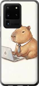 Чехол для Samsung Galaxy S20 Ultra Funny Capybara CEO Working (Разноцветный)
