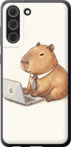 Чехол для Samsung Galaxy S21 FE Funny Capybara CEO Working (Разноцветный)