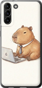 Чохол для Samsung Galaxy S21 Plus Funny Capybara CEO Working (Різнокольоровий)