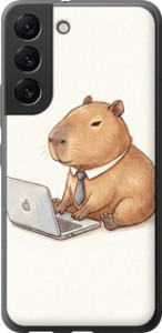 Чехол для Samsung Galaxy S22 Funny Capybara CEO Working (Разноцветный)
