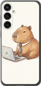 Чехол для Samsung Galaxy S23 FE Funny Capybara CEO Working (Разноцветный)