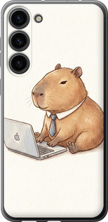 Чехол для Samsung Galaxy S23 Plus Funny Capybara CEO Working (Разноцветный)