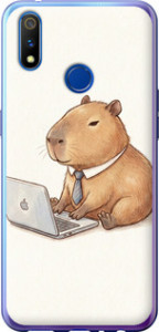 Чохол для Realme 3 Pro Funny Capybara CEO Working (Різнокольоровий)