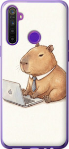Чохол для Realme 5 Funny Capybara CEO Working (Різнобарвний)