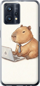 Чехол для Realme 9 Funny Capybara CEO Working (Разноцветный)
