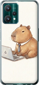Чехол для Realme 9 Pro Funny Capybara CEO Working (Разноцветный)