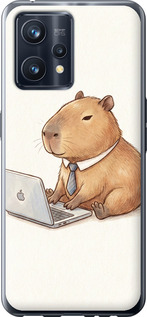 Чехол для Realme 9 Pro Plus Funny Capybara CEO Working (Разноцветный)