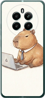 Чехол для Realme 12+ Funny Capybara CEO Working (Разноцветный)