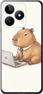 Чехол для Realme C51 Funny Capybara CEO Working (Разноцветный)