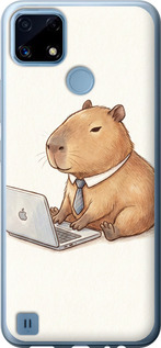 Чехол для Realme C21 Funny Capybara CEO Working (Разноцветный)