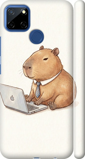 Чехол для Realme C12 Funny Capybara CEO Working (Разноцветный)