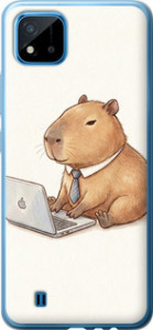 Чехол для Realme C11 2021 Funny Capybara CEO Working (Разноцветный)
