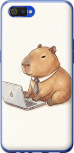 Чехол для Realme C2 Funny Capybara CEO Working (Разноцветный)