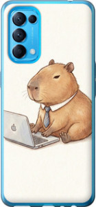 Чехол для Oppo Find X3 Lite Funny Capybara CEO Working (Разноцветный)