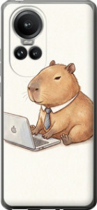 Чехол для Oppo Reno10 Pro Funny Capybara CEO Working (Різнокольоровий)