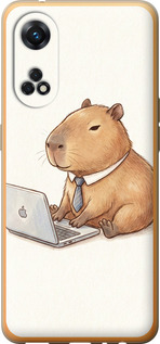 Чехол для Oppo Reno8 T Funny Capybara CEO Working (Разноцветный)