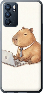 Чехол для Oppo Reno6 5G Funny Capybara CEO Working (Разноцветный)
