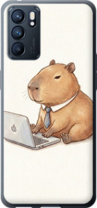Чехол для Oppo Reno6 5G Funny Capybara CEO Working (Разноцветный)