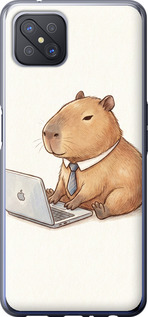 Чехол для Oppo A92S Funny Capybara CEO Working (Разноцветный)