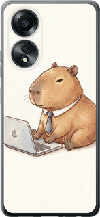 Чехол для Oppo A58 4G Funny Capybara CEO Working (Разноцветный)