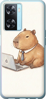 Чохол для Oppo A57s Funny Capybara CEO Working (Різнокольоровий)