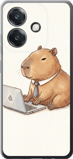 Чехол для Oppo A3 4G Funny Capybara CEO Working (Разноцветный)