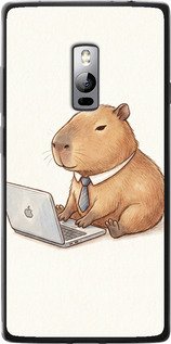 Чехол для OnePlus 2 Funny Capybara CEO Working (Разноцветный)